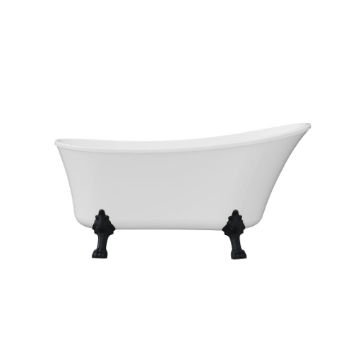 Fienza Clawfoot Freestanding Acrylic Bath 1500mm Matte Black Feet - Image 2