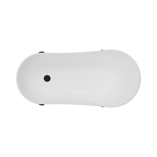 Fienza Clawfoot Freestanding Acrylic Bath 1500mm Matte Black Feet - Image 3