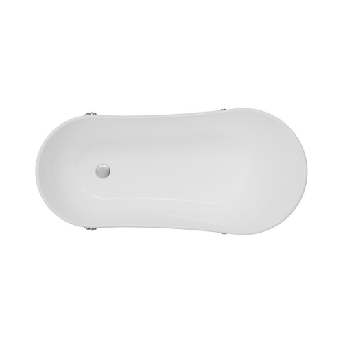 Fienza Clawfoot Freestanding Acrylic Bath 1500mm Brushed Nickel Feet - Image 3