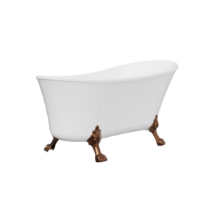 Fienza Clawfoot Freestanding Acrylic Bath 1500mm Brushed Copper Feet