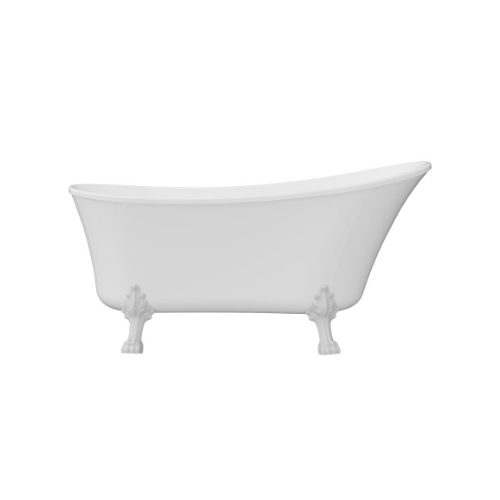 Fienza Clawfoot Freestanding Acrylic Bath 1500mm White Feet - Image 2