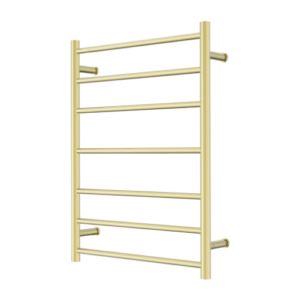 Nero Mecca 240V 7 Bar Heated Towel Ladder Brushed Gold