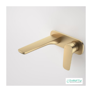 Caroma Contura® II Wall Basin Bath Mixer 180mm Brushed Brass