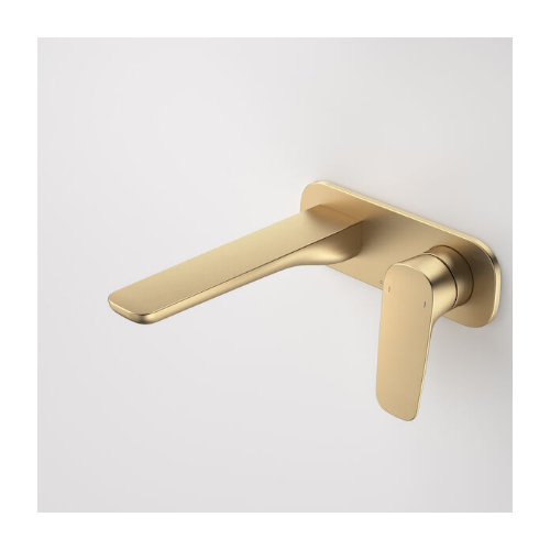 Caroma Contura® II Wall Basin Bath Mixer 180mm Brushed Brass