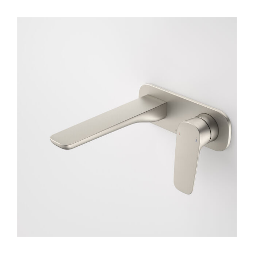Caroma Contura® II Wall Basin/Bath Mixer 220mm Brushed Nickel