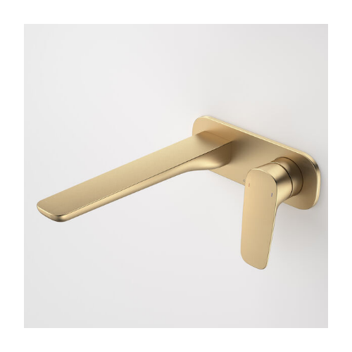 Caroma Contura® II Wall Basin/Bath Mixer 220mm Brushed Brass