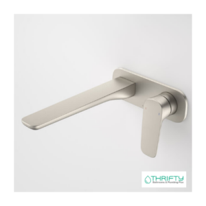 Caroma Contura® II Wall Basin/Bath Mixer 220mm Brushed Nickel