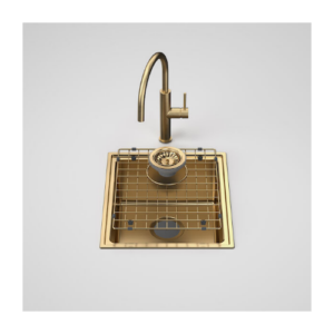 Caroma Urbane® II Single Bowl Sink with Liano II Sink Mixer Brushed Brass