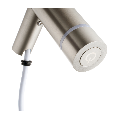 Aquaperla Round Vertical Brushed Nickel Electric Heated Towel Rack Single Bar with Timer - Image 3