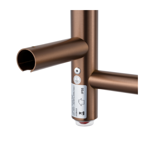 Aquaperla Round Light Brushed Copper Electric Heated Towel Rack 4 Bars - Image 2