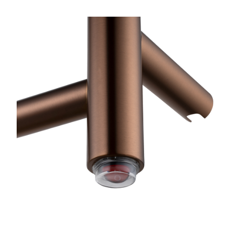 Aquaperla Round Light Brushed Copper Electric Heated Towel Rack 4 Bars - Image 3