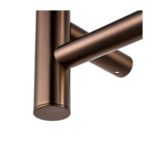 Aquaperla Round Light Brushed Copper Electric Heated Towel Rack 4 Bars - Image 4