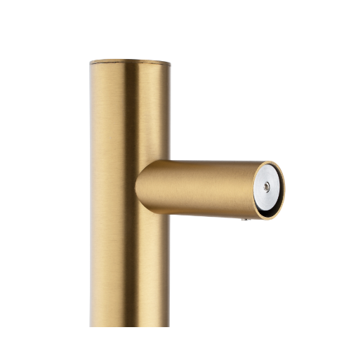 Aquaperla Round Vertical Brushed Brass Electric Heated Towel Rack Single Bar with Timer - Image 3