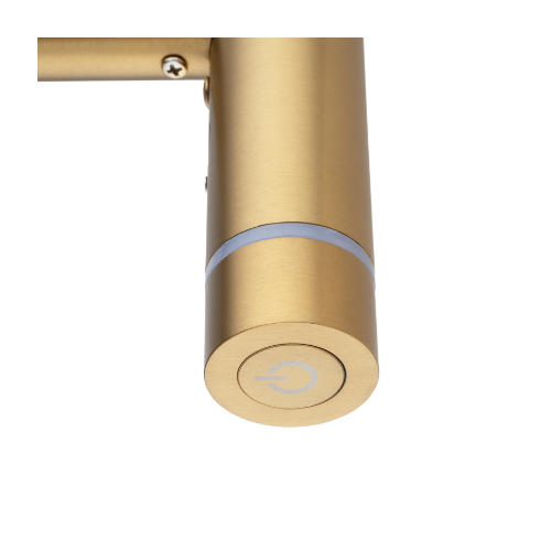 Aquaperla Round Vertical Brushed Brass Electric Heated Towel Rack Single Bar with Timer - Image 4