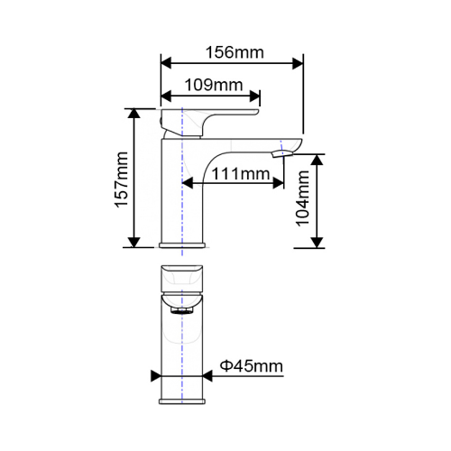 Aquaperla VOG Series Light Brushed Brass Basin Mixer - Image 4