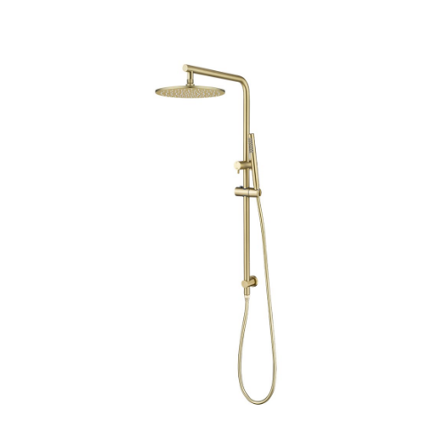 Aquaperla 10" Light Brushed Brass Shower Station