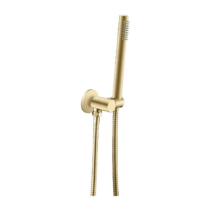 Aquaperla Light Brushed Brass Shower Rail with Handheld Shower