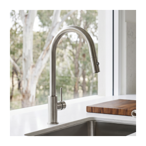 Mixx anise plus pull out sink mixer Brushed Nickel lead free - Image 2