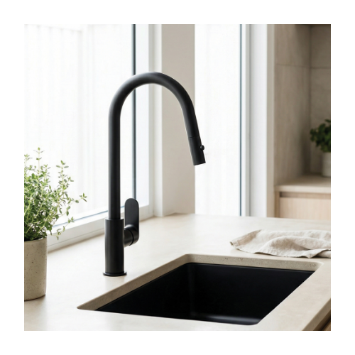 Mixx saffron pull out sink mixer Matt Black lead free - Image 2