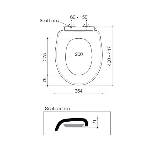 Caroma Riviere Toilet Seat (Soft Close, Blind Fix, Germgard) Matte White - Image 5