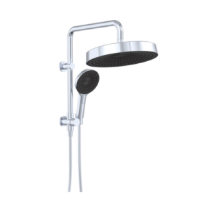 Fienza Kuro Twin Half-Rail Shower Round Head Chrome