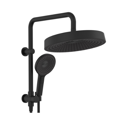 Fienza Kuro Twin Half-Rail Shower Round Head Matte Black - Image 3