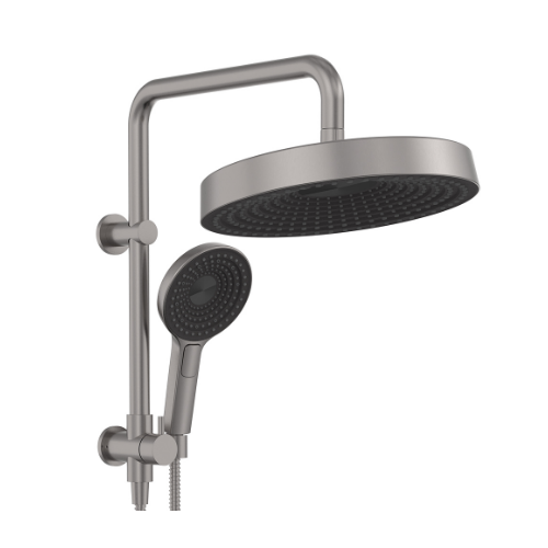 Fienza Kuro Twin Half-Rail Shower Round Head Gun Metal - Image 3