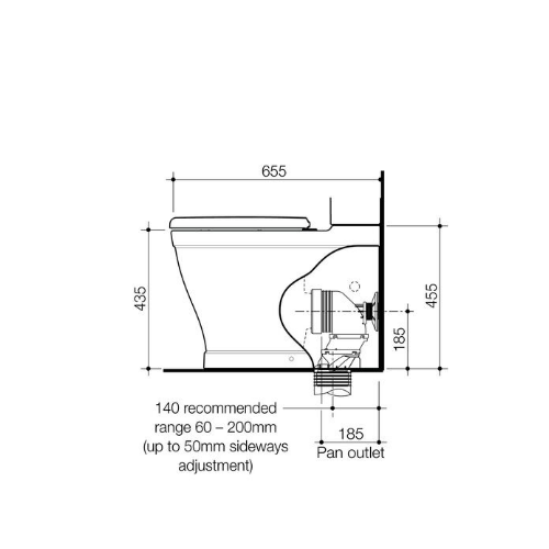 Caroma Riviere Cleanflush® Wall Faced Close Coupled Bottom Inlet Pan Matte White - Image 2