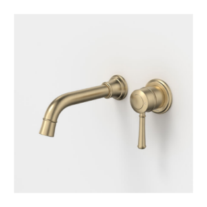 Caroma Riviere Wall Basin Bath Mixer 175mm Brushed Brass