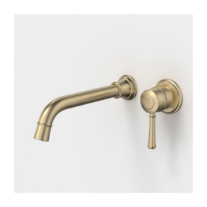 Caroma Riviere Wall Basin Bath Mixer 210mm Brushed Brass