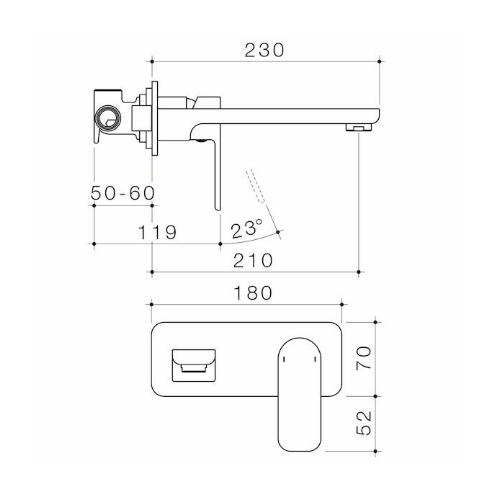 Caroma Luna® Wall Basin Bath Mixer Chrome Lead Free - Image 2