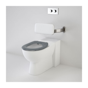 Caroma Leda Care Invisi Series II® Wall Faced Suite with Backrest and Caravelle Care Single Flap Seat  Sorrento Anthracite Grey