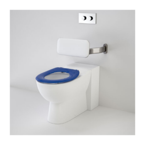 Caroma Leda Care Invisi Series II® Wall Faced Suite with Backrest and Caravelle Care Single Flap Seat  Sorrento Blue