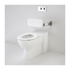 Caroma Leda Care Invisi Series II® Wall Faced Suite with Backrest and Caravelle Care Single Flap Seat  Sorrento White
