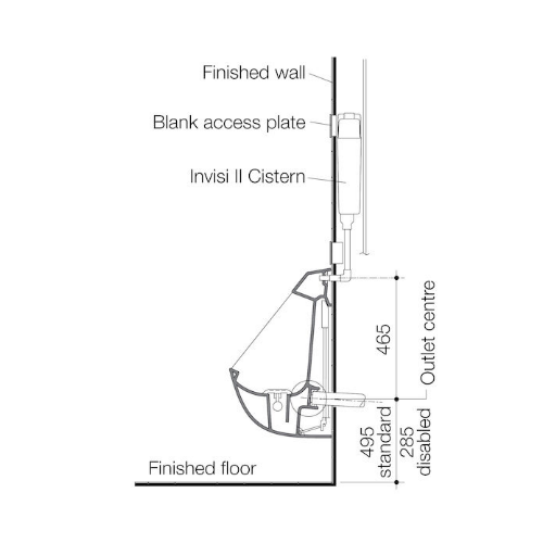 Caroma Integra Invisi Series II® Urinal Suite - Image 2