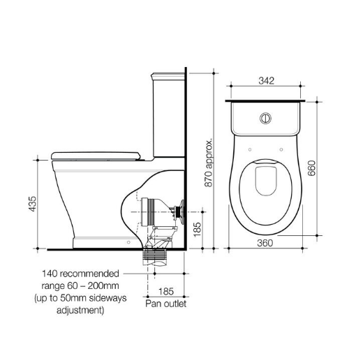 Caroma Riviere Cleanflush® Wall Faced Close Coupled Back Entry Suite Matte White - Image 2