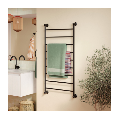 Fienza Lillian Heated Towel Rail 600 x 1200mm Matte Black - Image 4