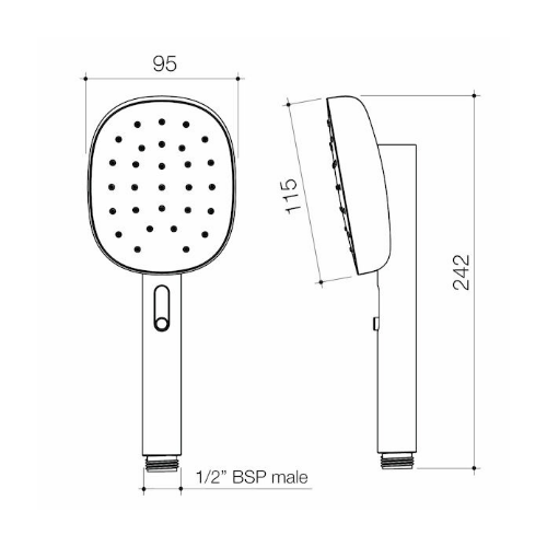 Caroma Contura® II Handset Chrome - Image 2