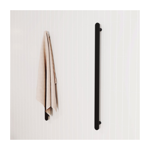 Fienza Empire Slim Vertical Heated Towel Rail 60 x 900mm Matte Black - Image 3