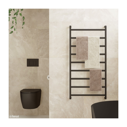 Fienza Koko Heated Towel Rail 600 x 1200mm Matte Black - Image 3