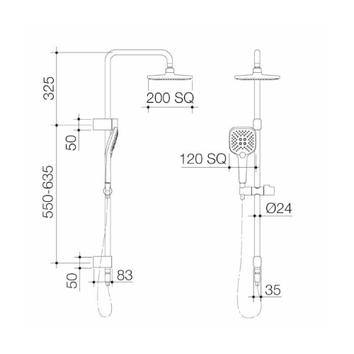 Caroma Luna® SYS O/H Shower On Rail Chrome - Image 3