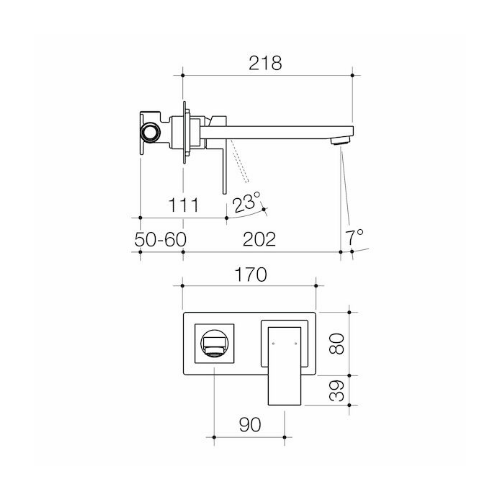 Caroma Quatro Solid Wall Basin Mixer Lead Free - Image 2