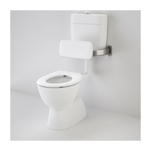 Caroma Care 200 V2 Connector (S Trap) Suite with Backrest and Caravelle Care Single Flap Seat  White