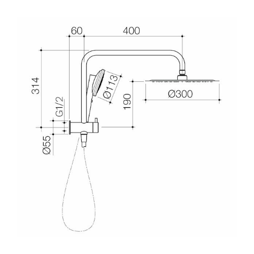 Caroma Urbane® II Compact Twin Shower Chrome - Image 2