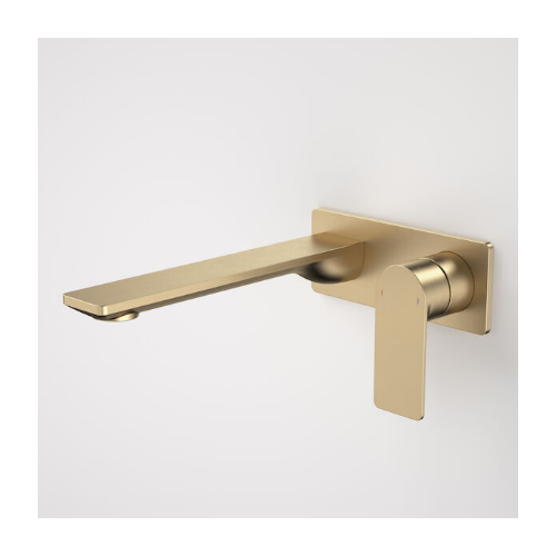 Caroma Urbane® II 220mm Wall Basin Bath Mixer Rectangular Cover Plate Brushed Brass Sales Kit LF