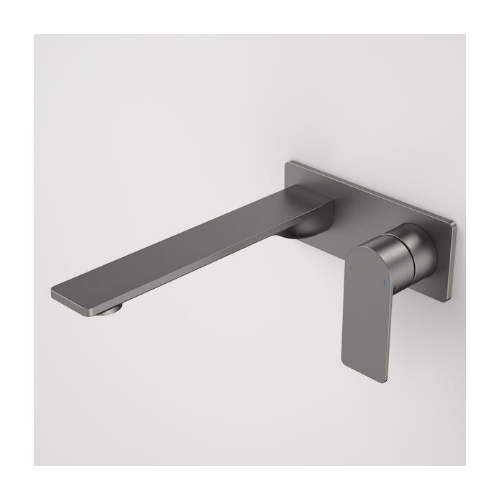 Caroma Urbane® II 220mm Wall Basin Bath Mixer Rectangular Cover Plate Gunmetal Sales Kit LF