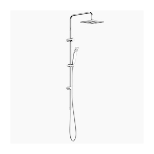 Caroma Square II Rail Shower with Overhead Chrome