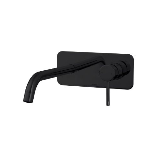 Mixx Anise Wall Plate Mixer With 210mm Spout Matt Black Lead Free