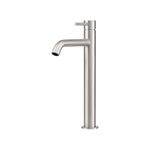 Mixx Anise Eco Tower Vessel Mixer Curved Spout Brushed Nickel Lead Free