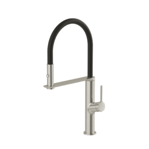 Phoneix Vask Flexible Hose Sink Mixer 200mm Lead Free Brushed Nickel